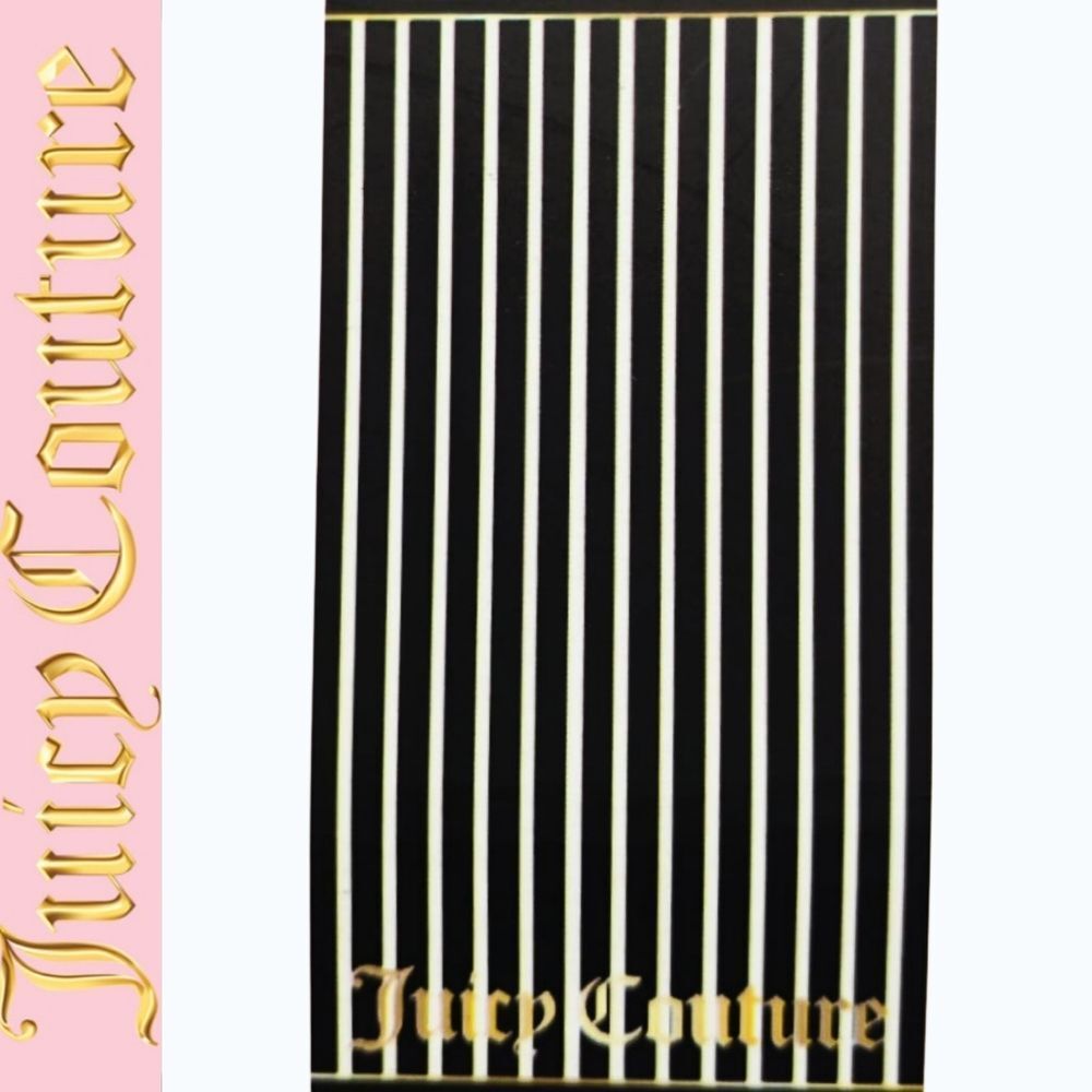 Juicy Couture Home Signature Logo Stripe Beach Towel